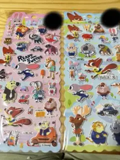 ディズニー　ズートピア ふわふわ3Dシール　ステッカー　ジュディ　ニック