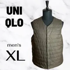 【UNIQLO】 パフテックベスト　ヒートテック　中綿　収納袋付　ブラウン　XL