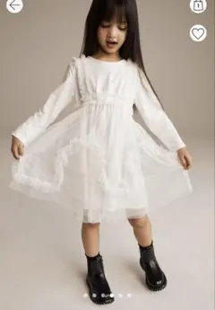 H&M チュール　ホワイトワンピース　 6X/7