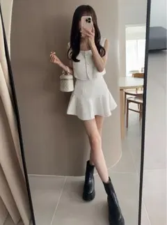 ツイードビスチェ×ミニスカートセットアップ[dk1255]