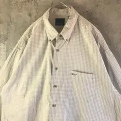 Q92古着　シャツ　半袖　チェック　ボタンダウン　90s Y2K