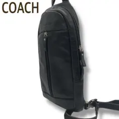 【美品】COACH レザー ボディバッグ 黒 メンズ