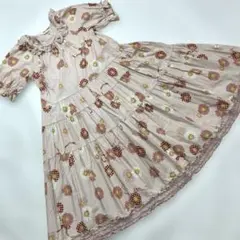 新品 ピンクハウス♥ふわふわネコちゃんプリントロングワンピース
