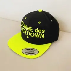 COMME des FUCK DOWN 蛍光黄色　ネオンイエロー　キャップ