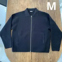 GU ニット ブルゾン ジップアップ ジャケット 黒 Mドリズラージャケット