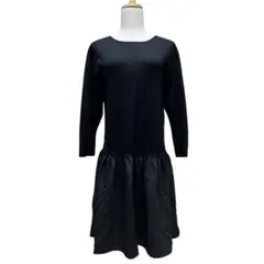 エニィスィス ドッキング ワンピース M 黒 ティアード フレア 異素材