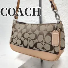 COACH コーチ アクセサリーポーチ シグネチャー ブラウン