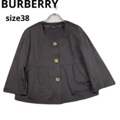 美品　BURBERRY LONDON ノーカラージャケット ブラウン 38のサムネイル