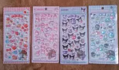ボンボンドロップシール　4枚セット　サンリオ　キティ　マイメロ　クロミ　はぴだん