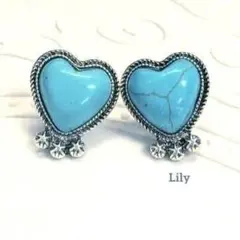 ✨特価✨ ターコイズ ハート ブルー ピアス ヴィンテージ ウェスタン