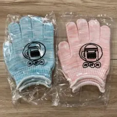 【新品未使用2点セット】子どもサイズ　どーもくん軍手ピンク、ブルー