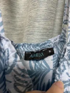 アレミティ リーフ柄 ジャンプスーツ M 水色