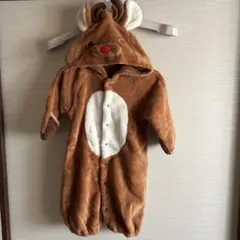 トナカイデザイン フリースロンパース 95cm未満