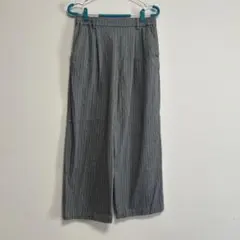 Studio clip ストライプストレートワイドパンツ グレー