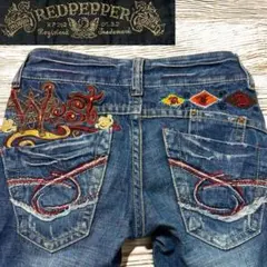 限定生産 刺繍RED PEPPER ブーツカット デニム ゴールド ラベルのサムネイル