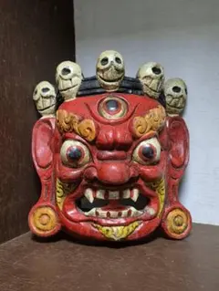 三目鬼面 鬼面 縁起面 木彫 彫刻 祭り お面 仮面 伝統芸能 飾り面 ドクロ 2025年最新】鬼面 木彫りの人気アイテム - メルカリ