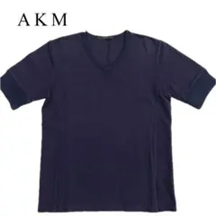 AKM 鹿子 カノコ Tシャツ　カットソー　ネイビーのサムネイル