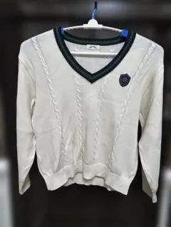 白ニットセーター2着　長袖とベスト　Lサイズ