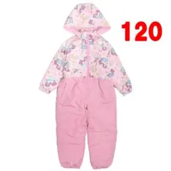 ジャンプスーツ ユニコーン柄 女の子 中綿 ピンク-N25579 120cm