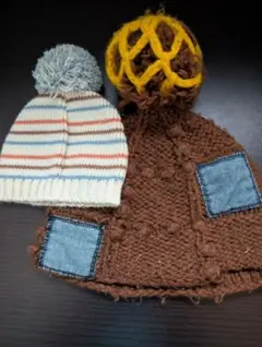 ユニークなデザインのニット帽