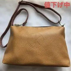 D.KELLY キャメル レザー ショルダーバッグ