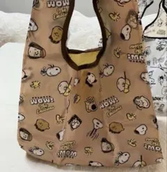 新品★スヌーピー ポケット付きプチランチバッグ エコバッグ コンビニバッグ