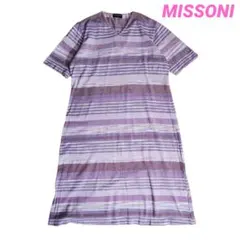 MISSONI マルチボーダー・Vネック Tシャツワンピース 85484のサムネイル