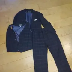 フォーマル3点セット 170cm ネイビー チェック