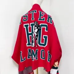 極美品 ヒステリックグラマー カレッジロゴ ショールカーディガン ニット レッドのサムネイル