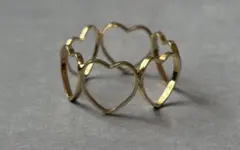 アッシュペーフランス ゴールドカラー ハートモチーフ リング 12号