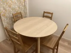 IKEA テーブル(リーサボー)&チェア(ヨックモック)　1台4脚セット
