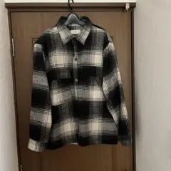 NIDO ブラックホワイトチェックシャツ