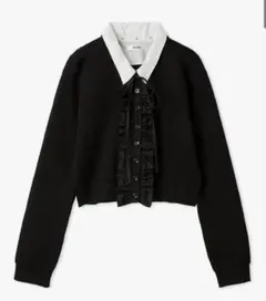 Q632 美品 XS アレキサンダー ロゴ ストレッチ カーディガン
