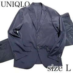 良品✨UNIQLO ユニクロ 感動ジャケット パンツ セットアップ ネイビー Lのサムネイル