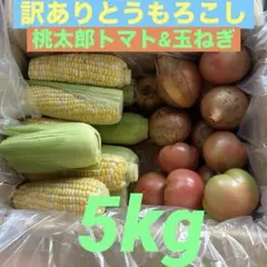 訳ありとうもろこし　桃太郎トマト　新玉ねぎ詰め合わせ　5kg 80サイズのサムネイル