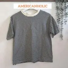 AMERICANHOLIC　ボーダー　半袖　カットソー　トレーナー　Мのサムネイル