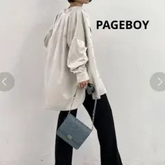 美品❗️PAGEBOY シルキーベルベットシャツ　オーバーサイズシャツ