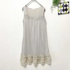 【グローブ】 ノースリーブ ペチワンピ M インナー ピンクベージュ フリルのサムネイル