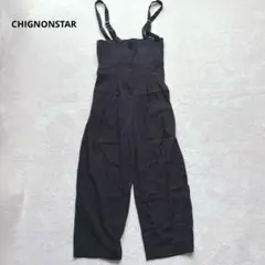 シニヨンスター　オールインワン　サロペット　黒　S〜M セミワイド　m184