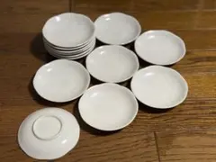 小皿　銘々皿　葉模様　ホワイト　13枚セット