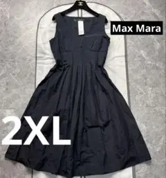 美品✨マックスマーラ ノースリーブフレアワンピース 伸縮性◎ ベルト