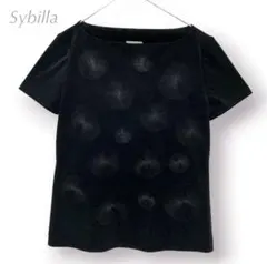 美品 未使用 シビラ Sybilla サークルデザイン 半袖 カットソー 黒のサムネイル