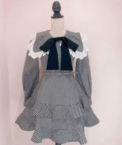 Manon Tokyo☆Slit Sleeves Gothic Check OP