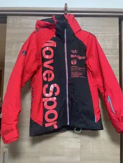 DESCENTE スキーウェア 赤黒 フード付き