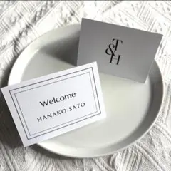 【結婚式】折り目加工済 イニシャル 席札 おしゃれ 大人デザイン ブライダル