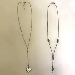 ロングネックレス2本セット　ハート