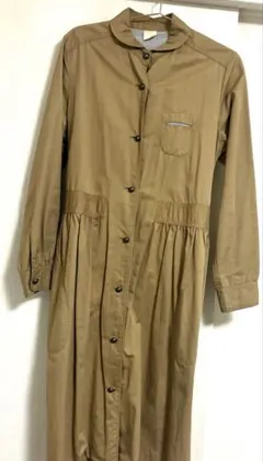 コットンリネンロングコート　ベージュ