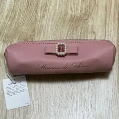 メゾンドフルール　パールビジュー 合成リボンロングポーチ　ピンク