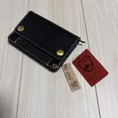 No.058 3層ミドルトラッカーウォレット 栃木レザー黒艶 - メルカリ
