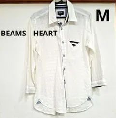 BEAMS　HEART　メンズ７分袖シャツ　M